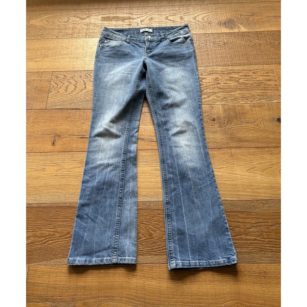 Vtg Y2K LEI Ashley Low Rise Bootcut Denim Jeans Junior's 9 Boho Hippie McBling